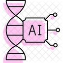 Ai Dna Farbe Schatten Dunne Linie Symbol Symbol