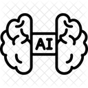 Ai Gehirn Linien Symbol Icon