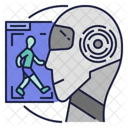 Ai Object Detection Icon - Download in Colored Outline Style