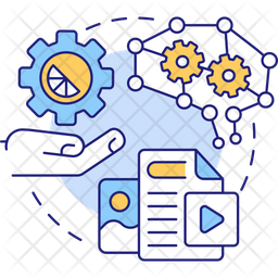 AI powered content creation Icon - Download in Colored Outline Style