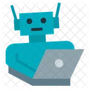 Laptop Inteligencia Artificial Ai Robo Ícone