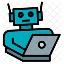 Laptop Artificial Intelligence Ai Robot Icon