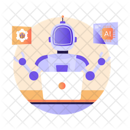 AI Robot Icon - Download in Flat Style
