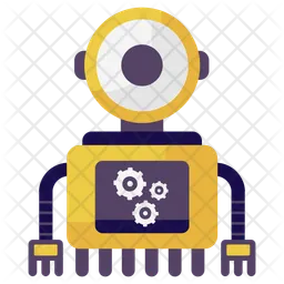 Ai Robot Process Icon - Download in Flat Style