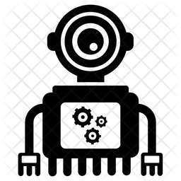 Ai Robot Process Icon - Download in Glyph Style
