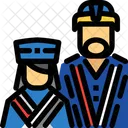 Ainu Tribe Couple Traditional Wear Icon