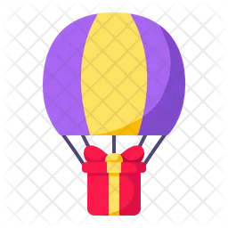 Air balloon gift box  Icon