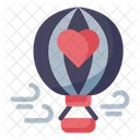 Hot Air Balloon Valentines Day Heart Icon