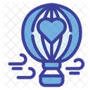 Hot Air Balloon Valentines Day Heart Icon