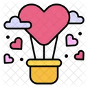 Air Balloon Love Heart Icon