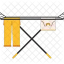 Laundry Hanging On Rack Air Dry Clothes Rack Laundry Chores Icon