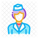 Stewardess Woman Silhouette Icon