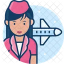 Air Hostess Flight Attendant Hostess Icon
