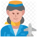 Air Hostess Flight Attendant Avatar Icon