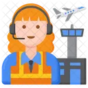 Air Traffic Controller Professions Woman Woman Icon