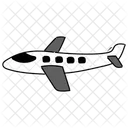 Black Monochrome Flying Airplane Illustration Aircraft View Front Of The Plane Icon