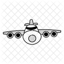 Half Tone Flying Front Plane Illustration Aircraft View Front Of The Plane Icon