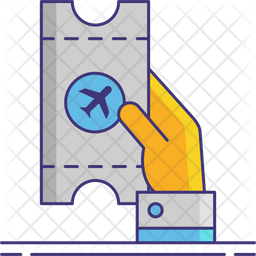 Airline Ticket Icon - Download in Colored Outline Style