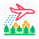 Airplane Forest Fire Icon
