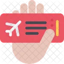 Airplane Ticket Hand  Icon