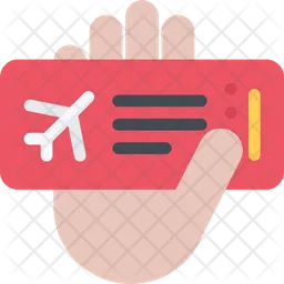 Airplane Ticket Hand  Icon