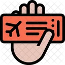 Airplane Ticket Hand Icon
