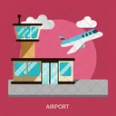 Airport Building Construction Icon