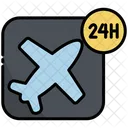 Airport 24 Hours 24 Hours Service Icon