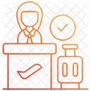 공항 체크인 카운터 승객 여행 아이콘