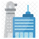 Airport Control Tower Architecture And City Icon