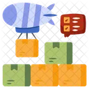Parachute Delivery Airship Delivery Parachute Package Icon