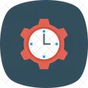 Ajuste Del Reloj Cog Horario Icono