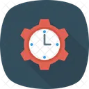 Ajuste Del Reloj Cog Horario Icono