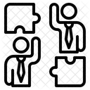 Aktieninvestition Joint Venture Puzzle Symbol