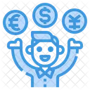 Aktionar Geld Dividende Symbol