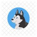 ハスキー、犬、頭 アイコン