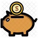 Cerdito Banco Dinero Icono