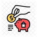 Poner Dinero Cerdito Icono