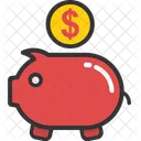 Cerdito Banco Dinero Icono