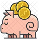 Ahorros Cerdito Banco Icono