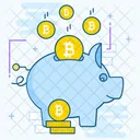 Alcancia Bitcoin Ahorro De Dinero Alcancia Icono