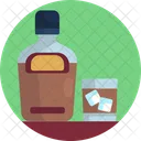 Alcohol Bottle Beer Ice Cubes Icon