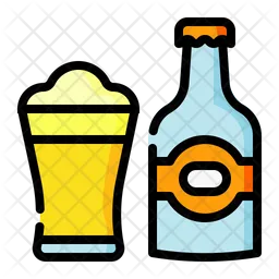 Alcohol bottle and glass  Icon