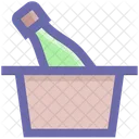 Alcohol Bottle In Bucket  Icon