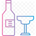 Alcohol drink wine bottle glass beer beverage bar party  Icon