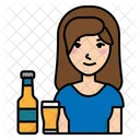 Alcoholic Woman Woman Drink Icon