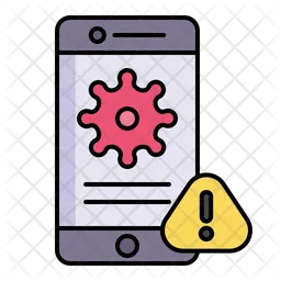 Alerta de virus en el teléfono inteligente  Icono