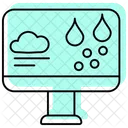 Icone De Linha Fina De Sombra De Cor De Alerta Meteorologico Ícone