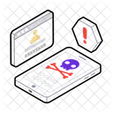 Alerte De Virus Avertissement De Virus Notification De Logiciels Malveillants Icône