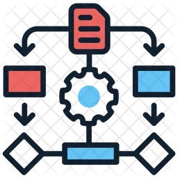 Algorithm Icon - Download in Colored Outline Style